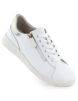 Skórzane półbuty sneakersy damskie białe evento 138