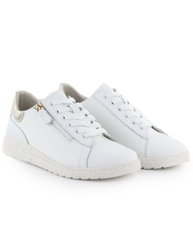 Skórzane półbuty sneakersy damskie białe evento 138