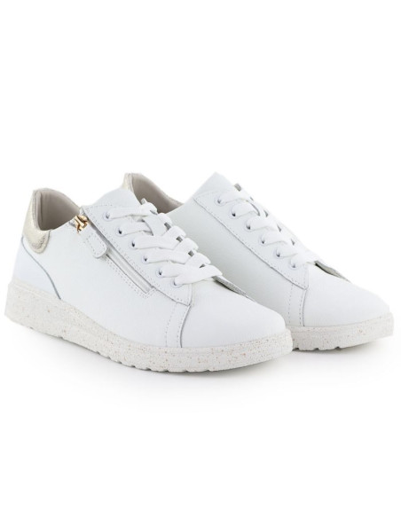 Skórzane półbuty sneakersy damskie białe evento 138
