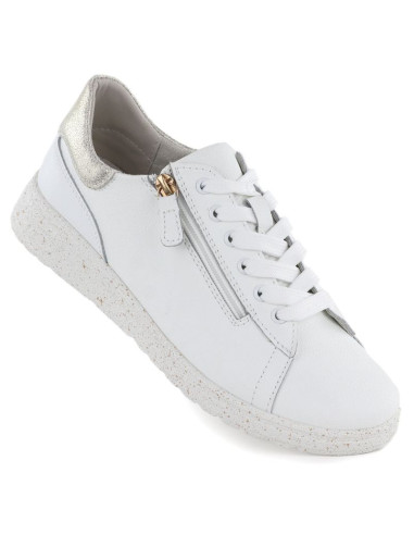 Skórzane półbuty sneakersy damskie białe evento 138