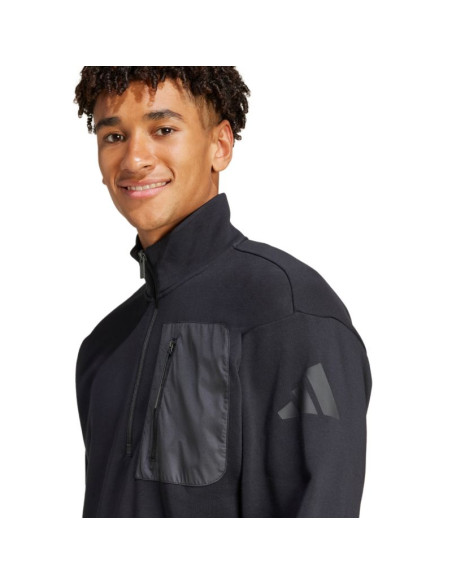 Bluza męska adidas city escape fleece half-zip gd czarna jf3290