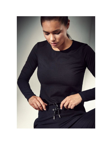 Koszulka casall essential mesh detail long sleeve czarny