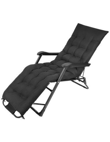 Fotel wielopozycyjny balaton z poduszką i zagłówkiem czarny