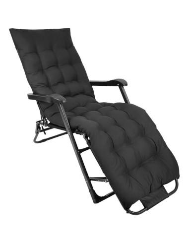 Fotel wielopozycyjny balaton z poduszką i zagłówkiem czarny