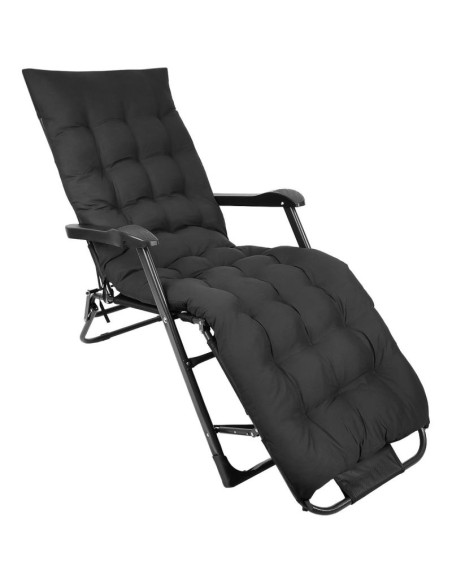 Fotel wielopozycyjny balaton z poduszką i zagłówkiem czarny