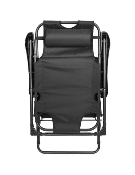 Fotel wielopozycyjny balaton z poduszką i zagłówkiem czarny