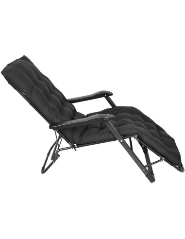 Fotel wielopozycyjny balaton z poduszką i zagłówkiem czarny