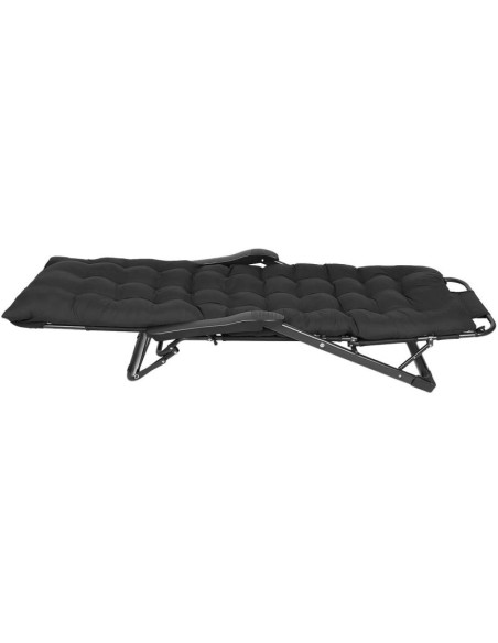 Fotel wielopozycyjny balaton z poduszką i zagłówkiem czarny