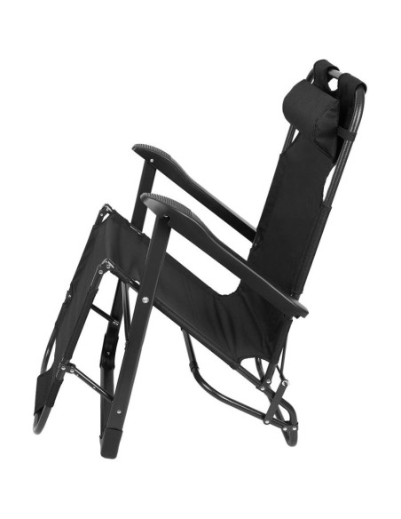 Fotel wielopozycyjny balaton z poduszką i zagłówkiem czarny