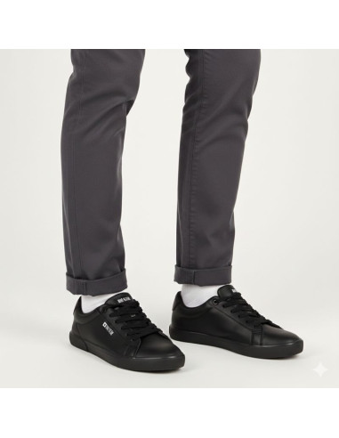 Trampki niskie męskie ekoskóra czarne big star tt174002