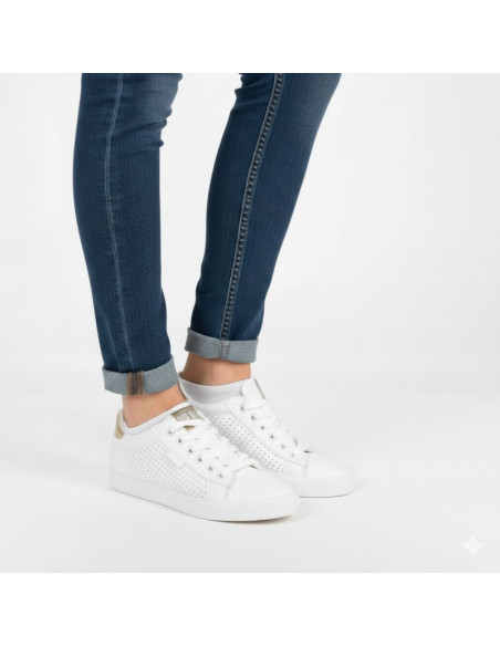 Trampki niskie damskie ażurowe ekoskóra białe big star tt274020