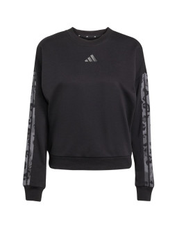 Bluza damska adidas animal print 3-stripes french terry sweatshirt czarna jm1835 2