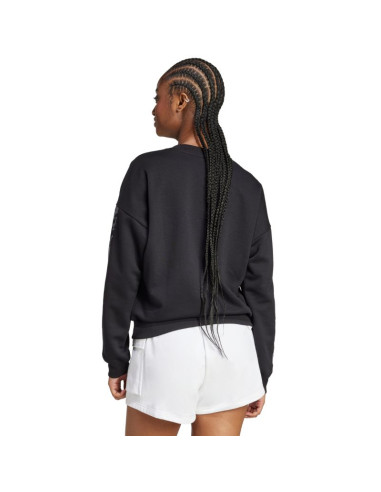 Bluza damska adidas animal print 3-stripes french terry sweatshirt czarna jm1835