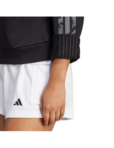 Bluza damska adidas animal print 3-stripes french terry sweatshirt czarna jm1835