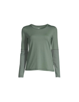 Koszulka casall essential mesh detail long sleeve dusty green