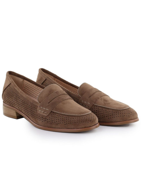 Półbuty zamszowe lordsy ażurowe brązowe potocki sz12585