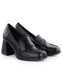 Półbuty damskie mokasyny na obcasie czarne potocki sz12783 2