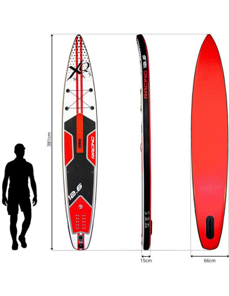 Zestaw deska sup 150kg dmuchana 381cm xqmax