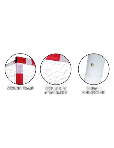 Bramka do piłki nożnej z siatką 300x200x110 cm allround dunlop - 0666