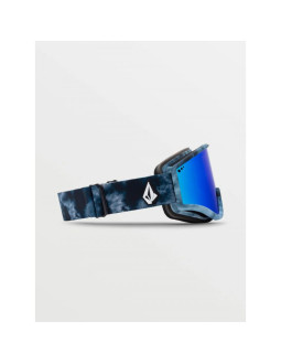 Gogle snowboardowe damskie/męskie volcom yae lagoon tie dye/blue chrome ochrona uv niebieskie (vg0722110)