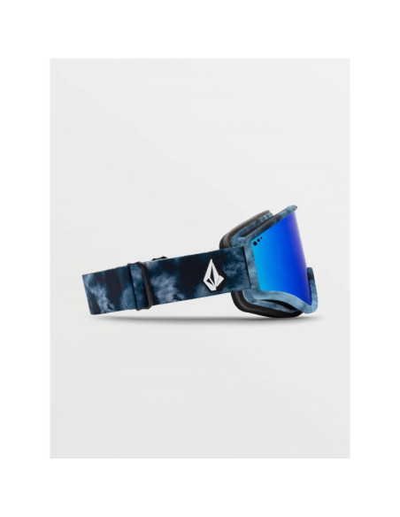 Gogle snowboardowe damskie/męskie volcom yae lagoon tie dye/blue chrome ochrona uv niebieskie (vg0722110)