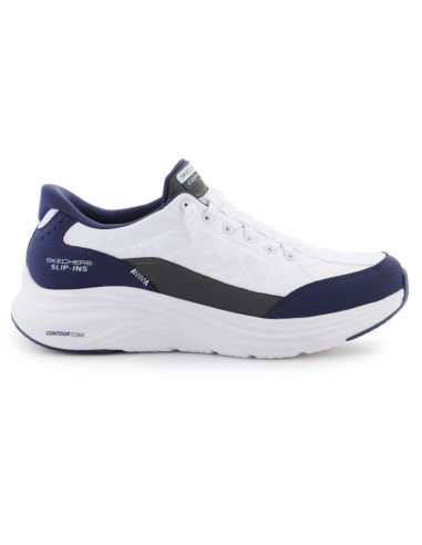 Skechers slip-ins: contour foam - cozy fit 232619-wnv white/navy