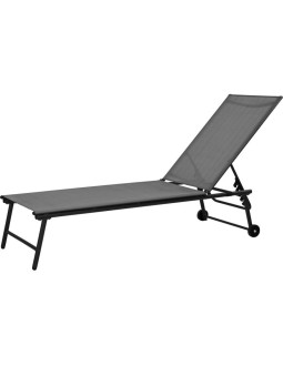 Leżak ogrodowy wypoczynkowy 185x57x31cm szary
