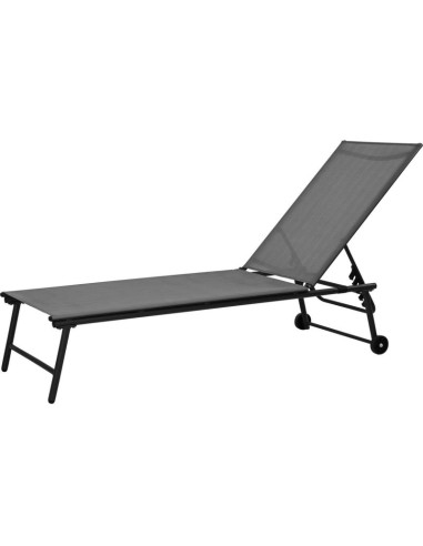 Leżak ogrodowy wypoczynkowy 185x57x31cm szary