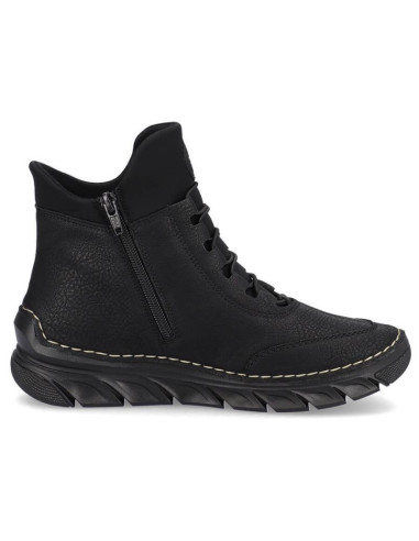 Botki damskie ocieplane czarne rieker 55069-00