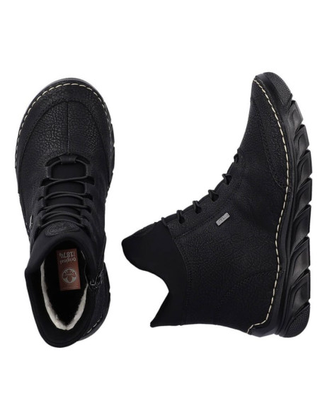 Botki damskie ocieplane czarne rieker 55069-00