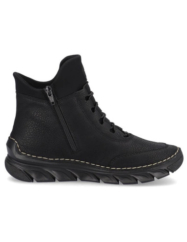 Botki damskie ocieplane czarne rieker 55069-00