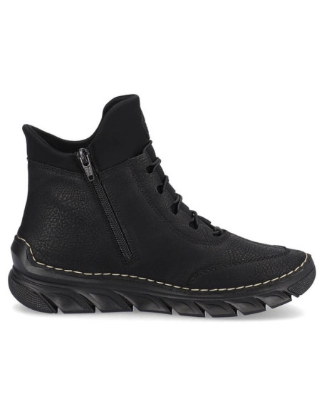 Botki damskie ocieplane czarne rieker 55069-00