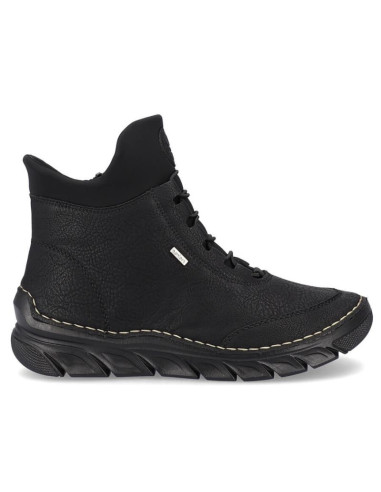 Botki damskie ocieplane czarne rieker 55069-00