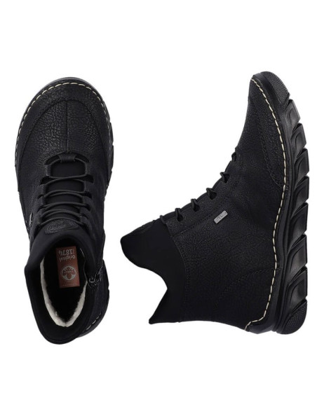 Botki damskie ocieplane czarne rieker 55069-00