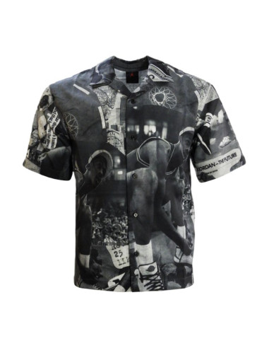 Koszulka koszula z krótkim rękawem elegancka męska air jordan essentials printed camp top - fv7311-133