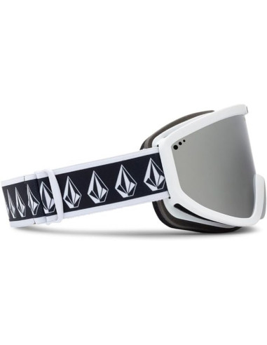 Gogle snowboardowe volcom footprints white rerun/silver chrome lustra srebne  (vg0622316)