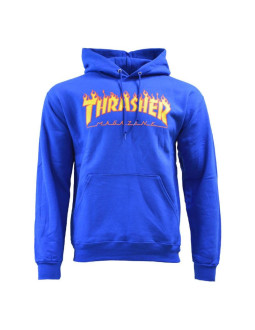 Bluza męska thrasher flame logo hooded royal blue hoodie - 144839