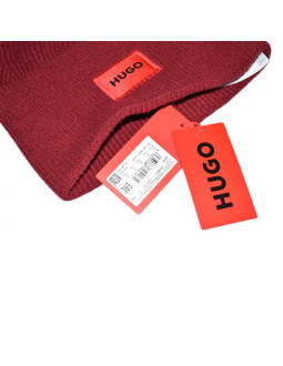 Czapka zimowa wełniana hugo boss beanie czerwona - 50496011-604 2
