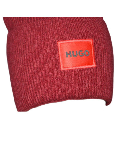 Czapka zimowa wełniana hugo boss beanie czerwona - 50496011-604