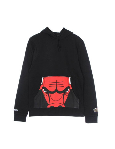 Bluza z kapturem mitchell & ness nba cropped logo chicago bulls czarna