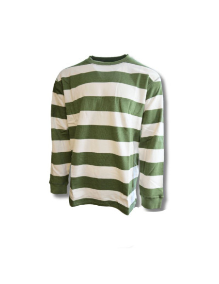 Bluza taikan everything striped longsleeve crew sweatshirt green - 1306004.grn