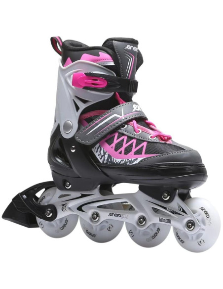 Łyżworolki-wrotki-łyżwy 4w1 enero pro led 38-41 różowo-szare