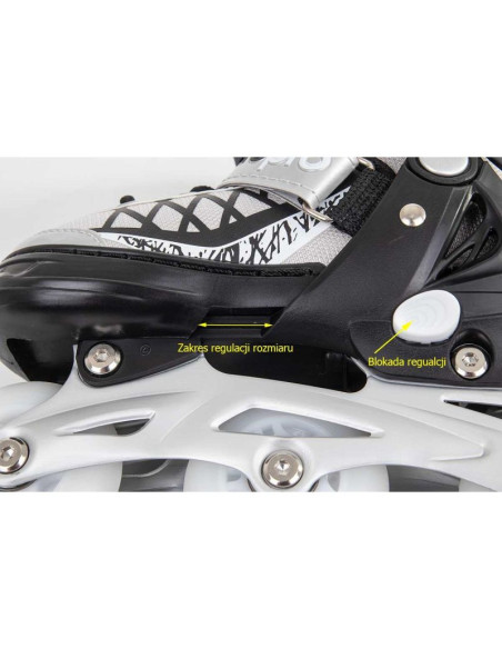 Łyżworolki-wrotki-łyżwy 4w1 enero pro led 38-41 szare