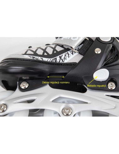 Łyżworolki-wrotki-łyżwy 4w1 enero pro led 34-37 szare