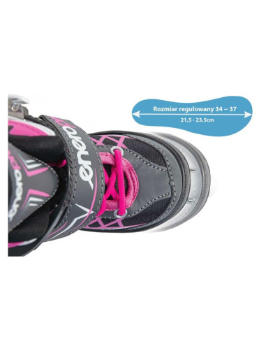 Łyżworolki-wrotki-łyżwy 4w1 enero pro led 34-37 różowo-szare