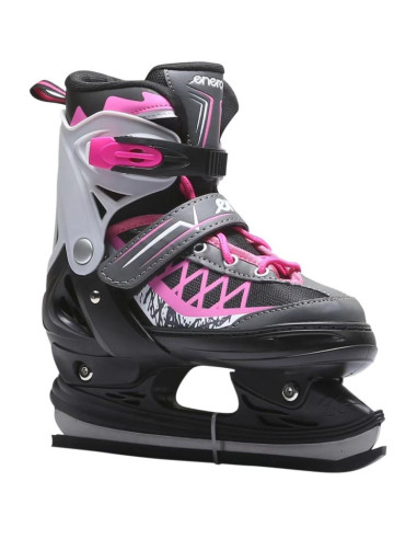 Łyżworolki-wrotki-łyżwy 4w1 enero pro led 26-29 różowo-szare