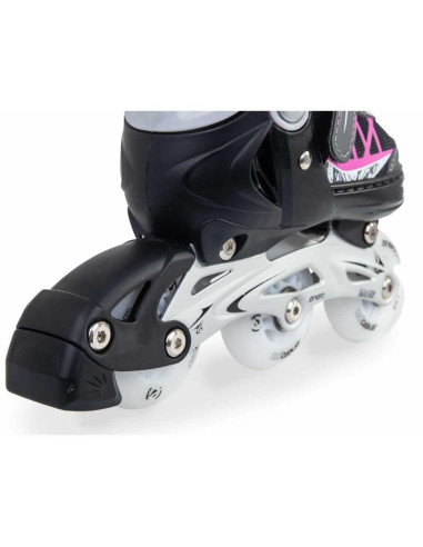 Łyżworolki-wrotki-łyżwy 4w1 enero pro led 26-29 różowo-szare