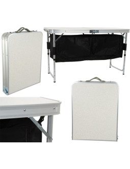 Stolik turystyczny składany kempingowy 120x47x70/62/54cm z szafą 33x30x36cm