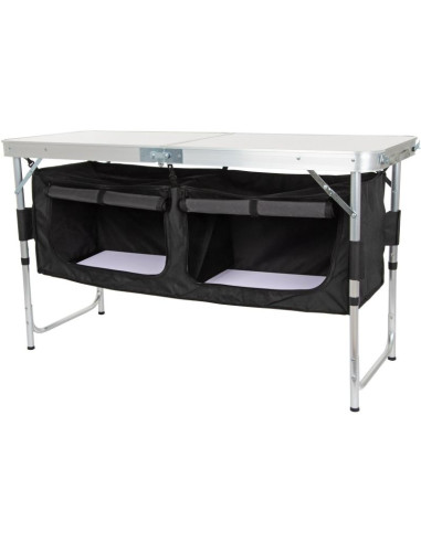 Stolik turystyczny składany kempingowy 120x47x70/62/54cm z szafą 33x30x36cm
