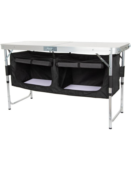 Stolik turystyczny składany kempingowy 120x47x70/62/54cm z szafą 33x30x36cm